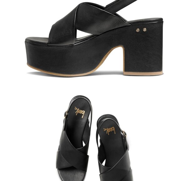 Beek Soft Leather Black Platform Shoes - Picture 3 of 3